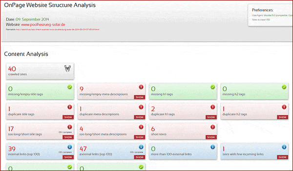 homepage seo analyse