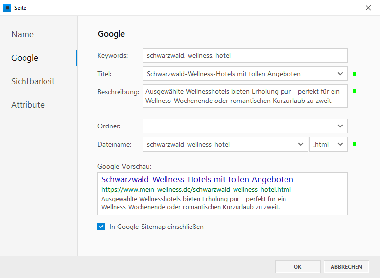 wie optimiere ich meine homepage für google